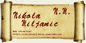 Nikola Miljanić vizit kartica